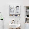 kleankin Medicine Cabinet, Wall-Mounted Bathroom Mirror Cabinet with Double Doors, Open Shelf, and Adjustable Shelf, Modern Bathroom Wall Cabinet, White