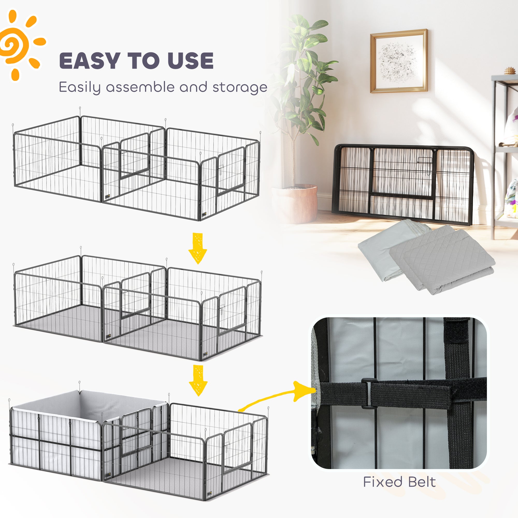 PawHut Whelping Box for Dogs and Puppies, 23.5