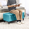 HOMCOM Storage Ottoman Bench Linen-Touch Fabric Tufted Chest Footstool with Flipping Top, Green