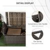Outsunny 2-In-1 Patio Wicker Storage Bench, 27 Gallon Outdoor PE Rattan Patio Furniture, Large Capacity Rectangle Basket Box with Handles and Cushion, Red