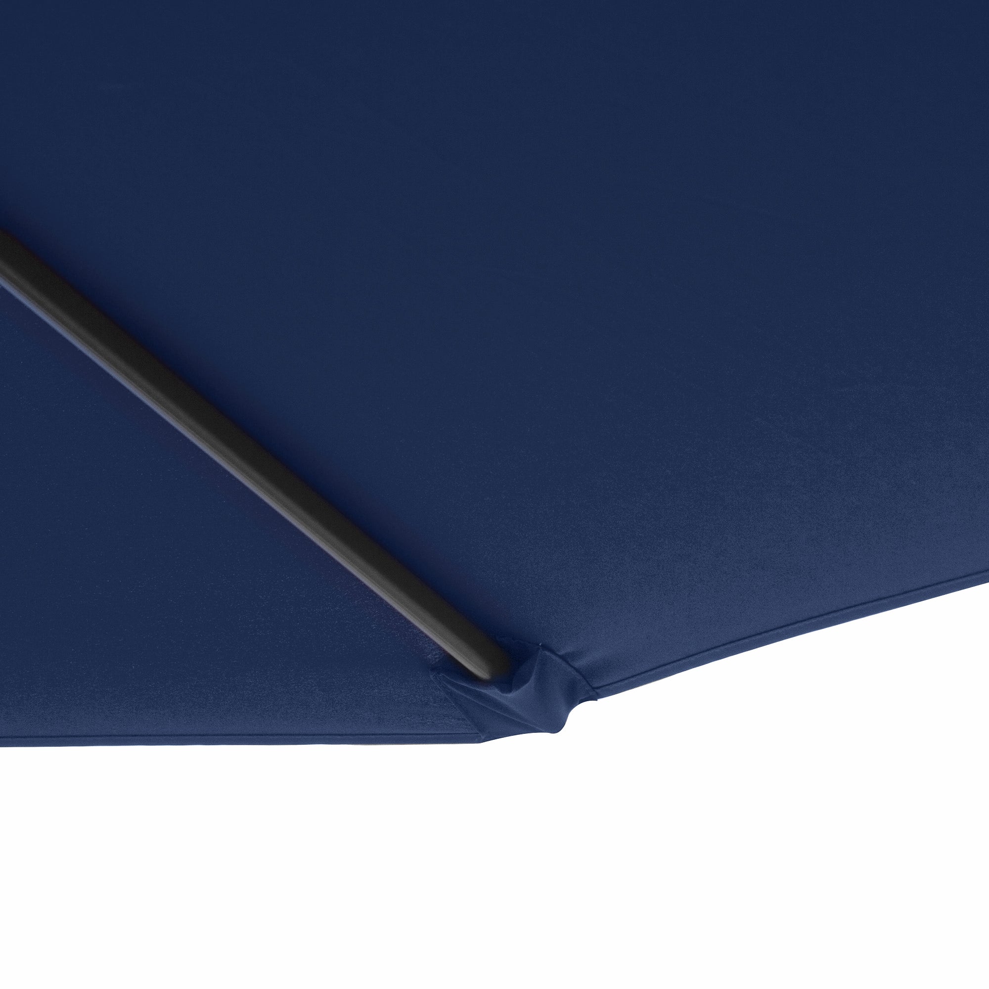Outsunny 10' Deluxe Patio Umbrella, Outdoor Market Parasol, Banana Hanging Offset Sunshade with Crank, Cross Base, Navy Blue