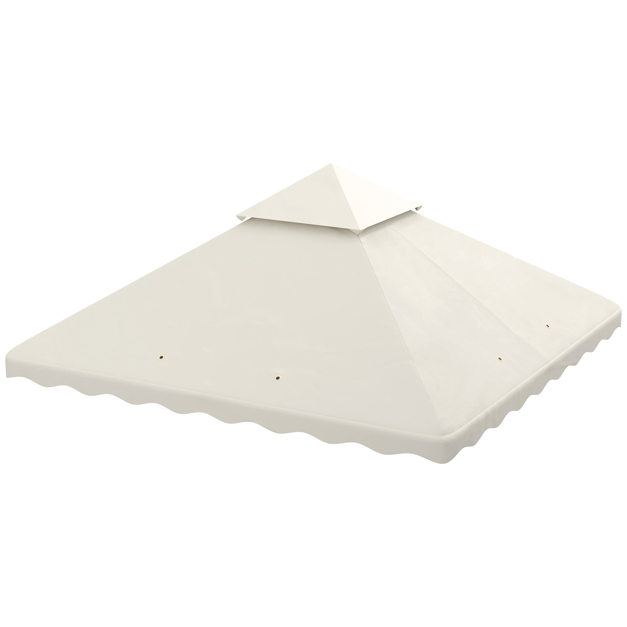 Outsunny 10' x 10' Gazebo Replacement Canopy Cover, 2 Tier Gazebo Roof Replacement TOP ONLY, Cream