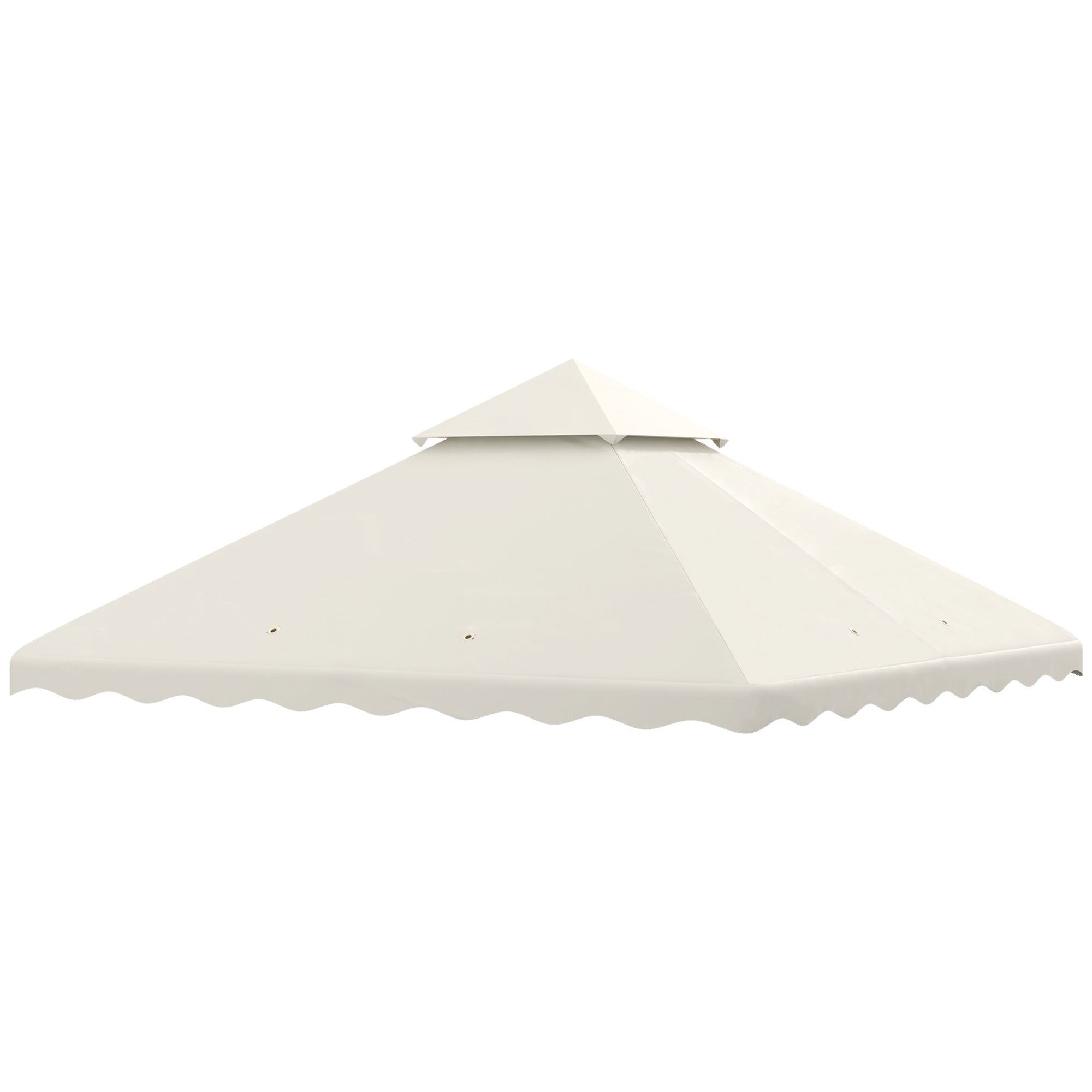 Outsunny 10' x 10' Gazebo Replacement Canopy Cover, 2 Tier Gazebo Roof Replacement TOP ONLY, Cream