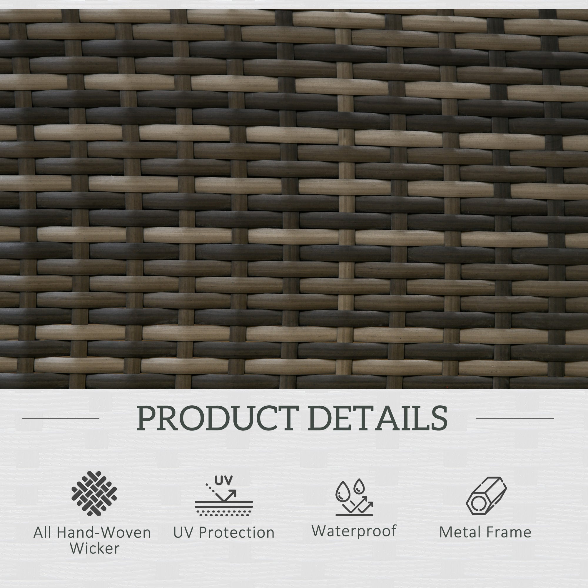 Outsunny Outdoor Rattan Recliner Chair Patio Adjustable Wicker Sofa Armchair Garden Relaxing Lounge Seat with Retractable Footrest and Cushion, Light Grey