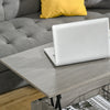 HOMCOM Lift Top Coffee Table with Hidden Storage Compartment and Open Shelves, Lift Tabletop Pop-Up Center Table for Living Room, Light Grey