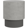 HOMCOM Concrete Finish Side Table, Lightweight Accent Table, 17" Patio Round Stump End Table with 4 Adjustable Feet for Indoor, Outdoor, Grey