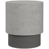 HOMCOM Concrete Finish Side Table, Lightweight Accent Table, 17" Patio Round Stump End Table with 4 Adjustable Feet for Indoor, Outdoor, Grey