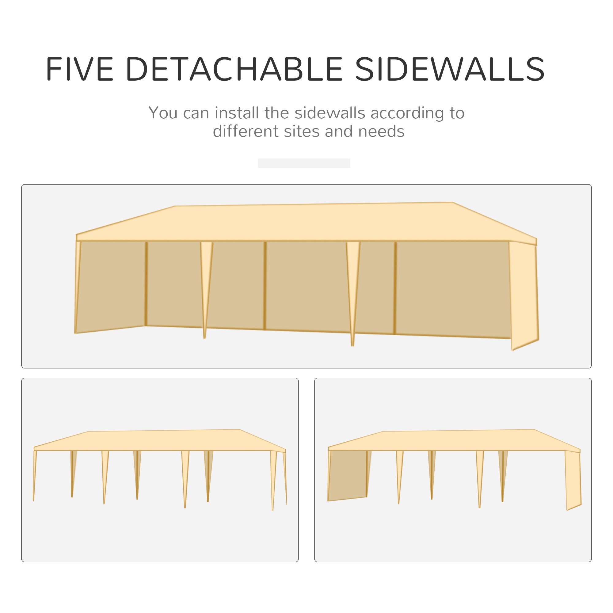 Outsunny 10' x 29' Party Tent, Canopy Tent with Sidewalls and Large Transparent Windows for Garden, Backyard, Outdoor, Green