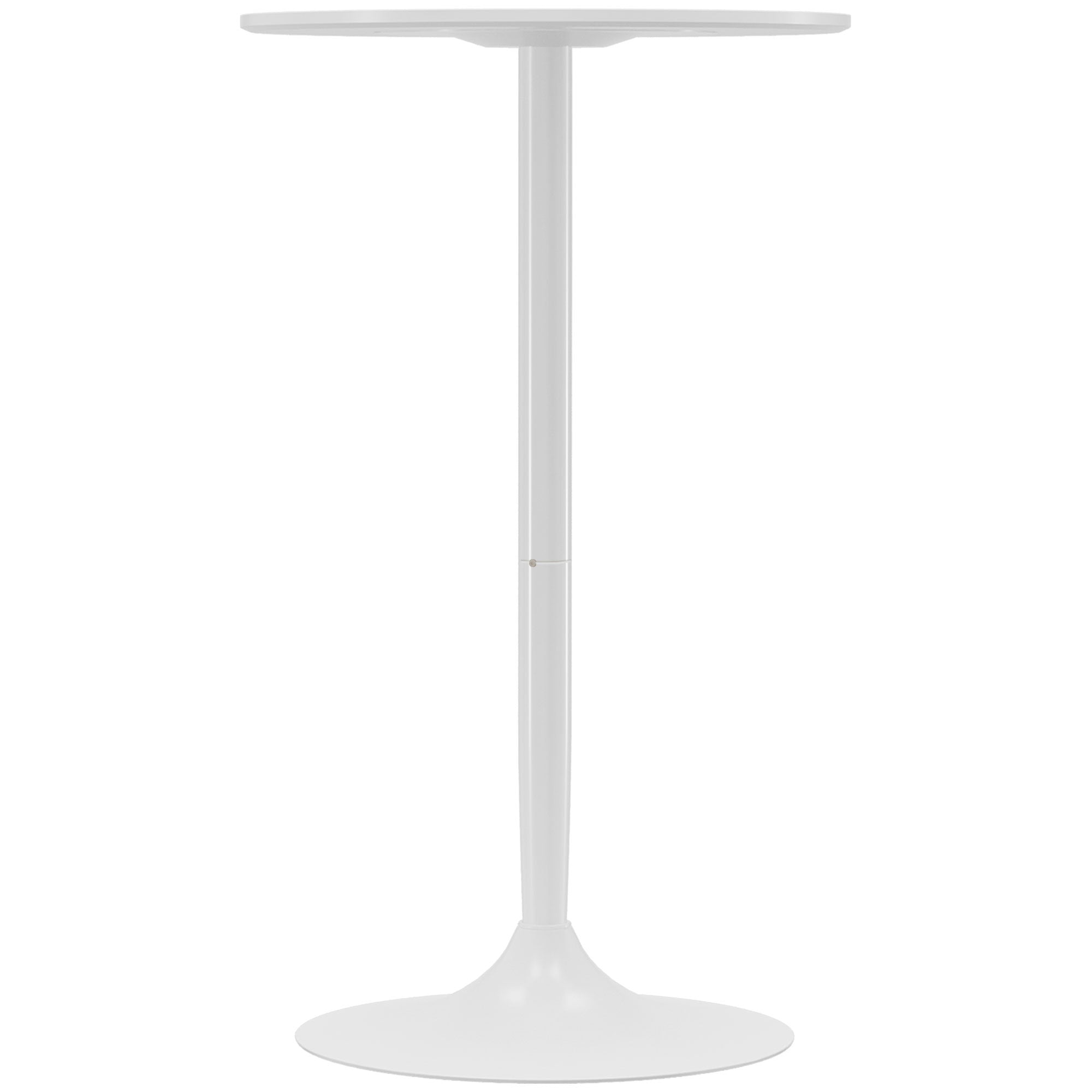 HOMCOM Round Bar Table, High Top Kitchen Table with Painted Top and Steel Frame, Modern Pub Table for 2, Easy Assembly for Home Bar, White