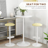 HOMCOM Round Bar Table, High Top Kitchen Table with Painted Top and Steel Frame, Modern Pub Table for 2, Easy Assembly for Home Bar, White