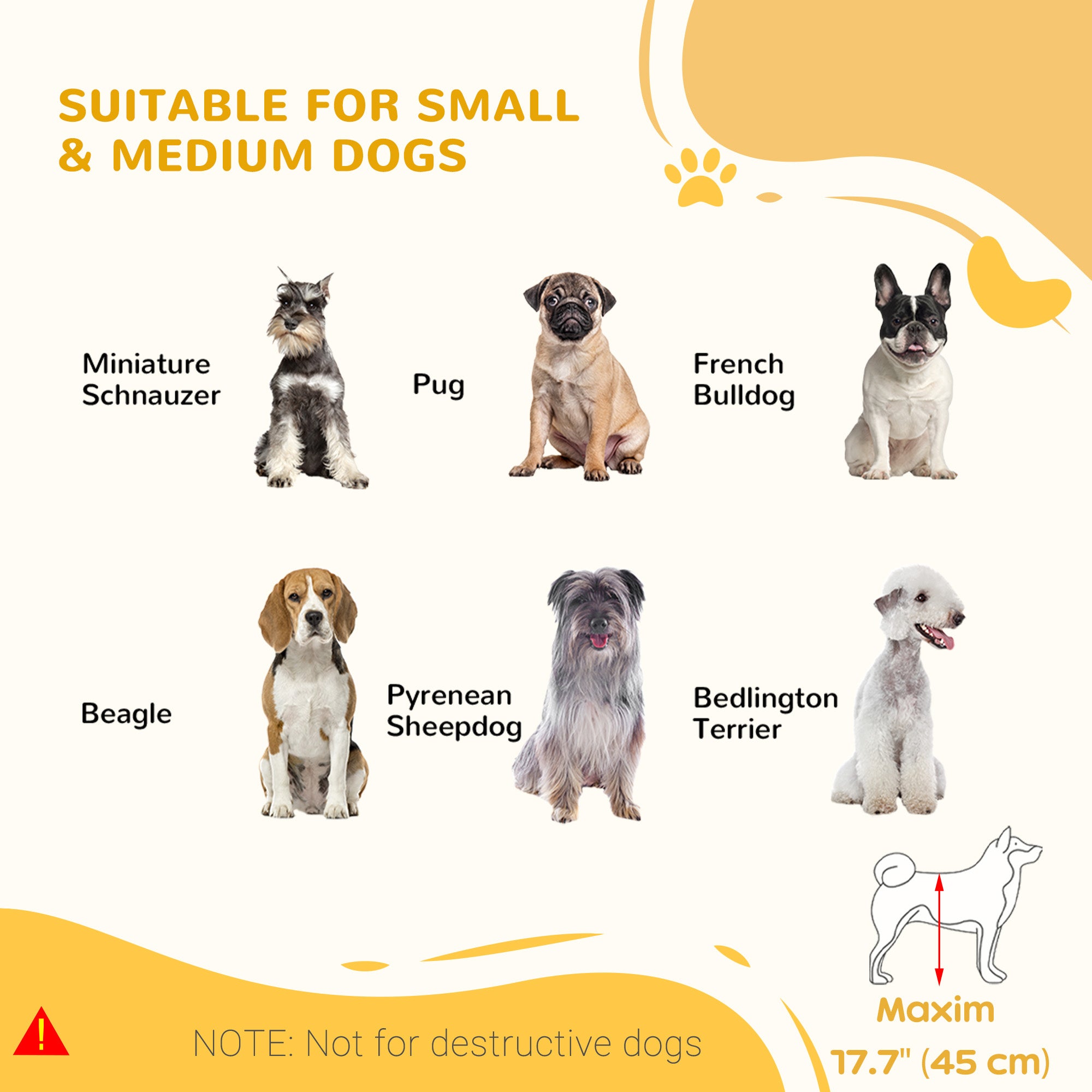 PawHut Free Standing Pet Gate, Wooden Foldable Dog Gate with 41"-72" Adjustable Length, Support Feet, Pet Barrier for Small Medium Dogs, for Stairway, Doorway, Hallway, Natural