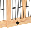 PawHut Free Standing Pet Gate, Wooden Foldable Dog Gate with 41"-72" Adjustable Length, Support Feet, Pet Barrier for Small Medium Dogs, for Stairway, Doorway, Hallway, Natural