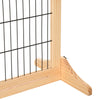 PawHut Free Standing Pet Gate, Wooden Foldable Dog Gate with 41"-72" Adjustable Length, Support Feet, Pet Barrier for Small Medium Dogs, for Stairway, Doorway, Hallway, Natural