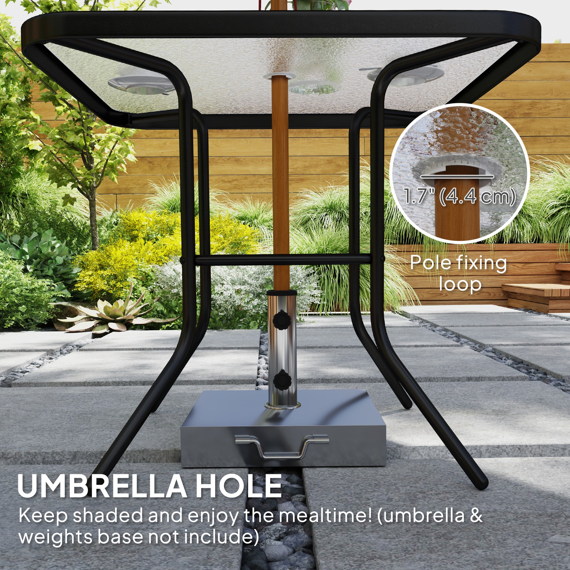 Outsunny 5 Pieces Patio Dining Set for 4, Outdoor Dining Set with Glass Top Table and 4 Mesh Folding Chairs, Small Outdoor Patio Furniture for Garden Backyard Poolside, Grey