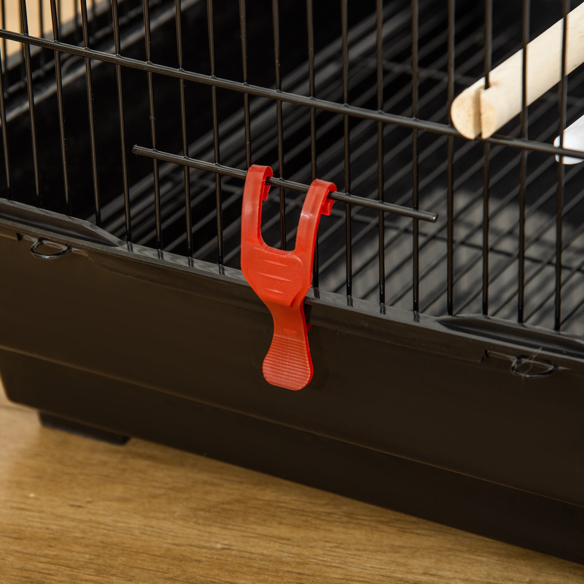 PawHut 39" Bird Cage for Budgie, Cockatiel, Conure, Small Birds, Parrot Cage with Ladder, Swing, Toys, Perches, Tray, Feeding Bowls, Handle, Black