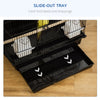 PawHut 39" Bird Cage for Budgie, Cockatiel, Conure, Small Birds, Parrot Cage with Ladder, Swing, Toys, Perches, Tray, Feeding Bowls, Handle, Black