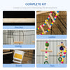 PawHut 39" Bird Cage for Budgie, Cockatiel, Conure, Small Birds, Parrot Cage with Ladder, Swing, Toys, Perches, Tray, Feeding Bowls, Handle, Black