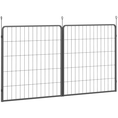 PawHut Dog Pen, 2 Panels Puppy Pen, Heavy Duty Dog Playpen, Portable Detachable Dog Exercise Pen Animal Enclosure for Medium Dogs, 80cm High, Black