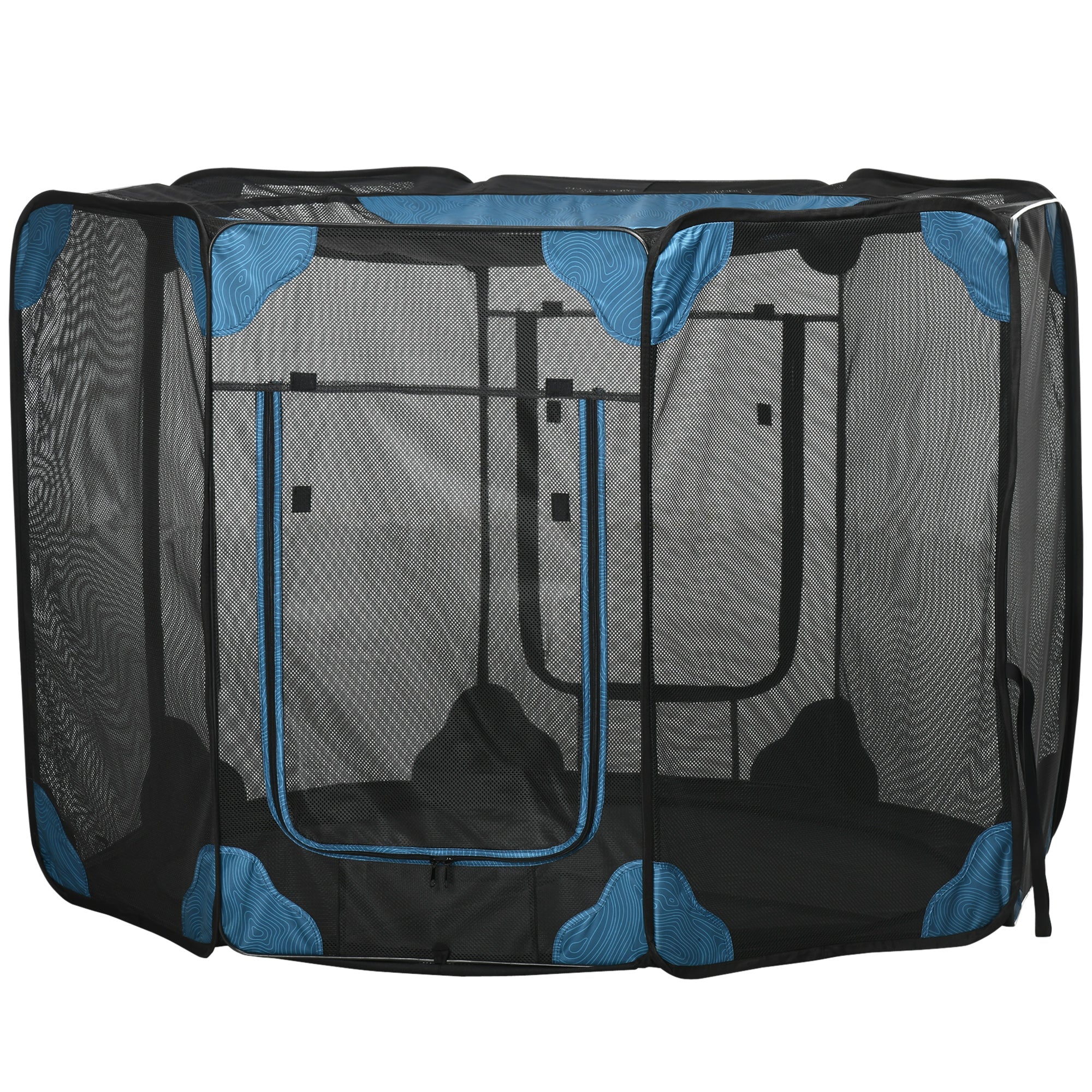 PawHut Portable Outdoor Cat Playpen, Exercise Pen Kennel with Carrying Bag, Zippered Cover, Water-Resistant Bottom, for Small Dogs, Rabbits, Guinea Pigs, Φ59" x 39"