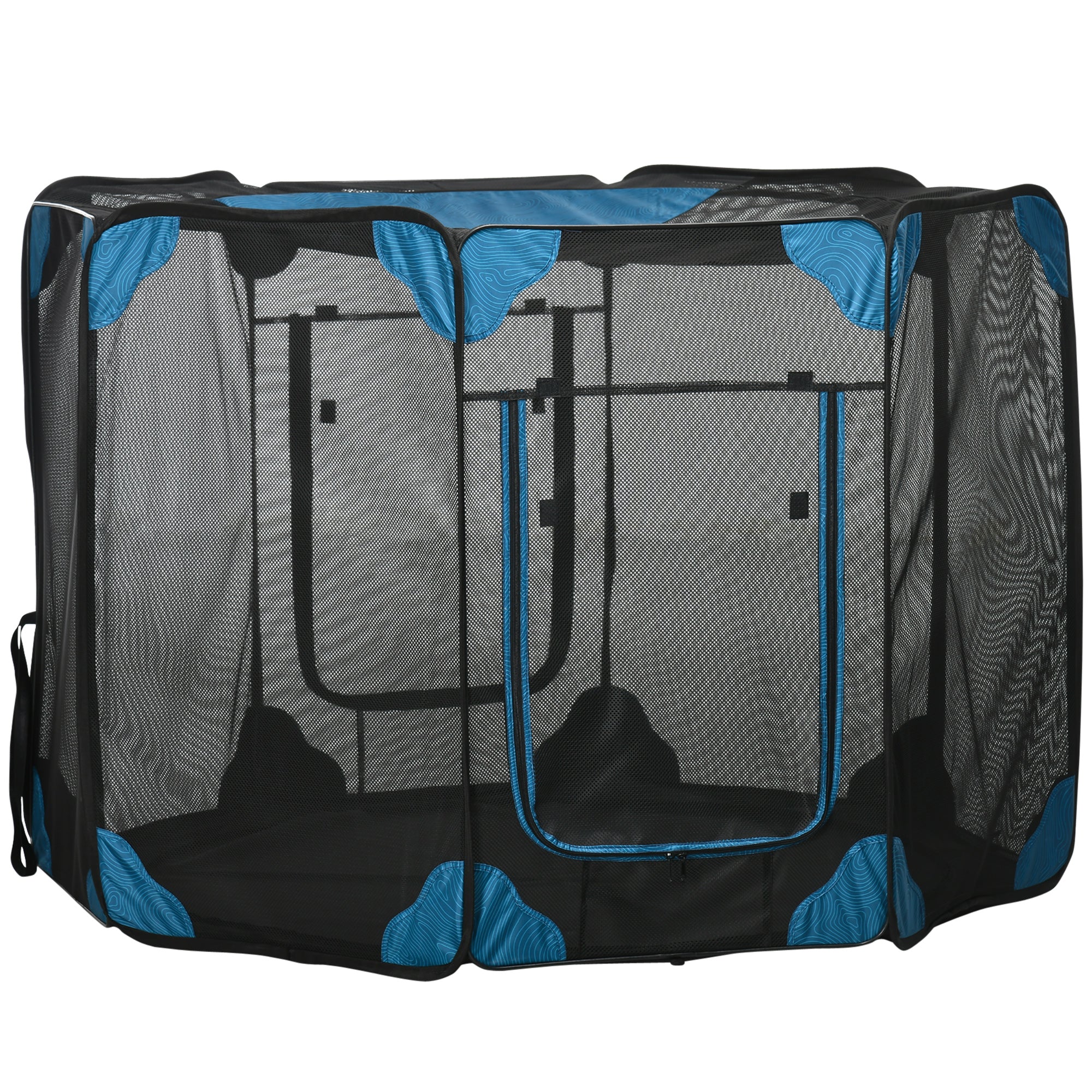 PawHut Portable Outdoor Cat Playpen, Exercise Pen Kennel with Carrying Bag, Zippered Cover, Water-Resistant Bottom, for Small Dogs, Rabbits, Guinea Pigs, Φ59" x 39"