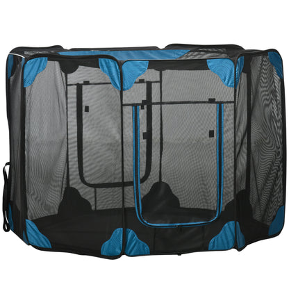 PawHut Portable Outdoor Cat Playpen, Exercise Pen Kennel with Carrying Bag, Zippered Cover, Water-Resistant Bottom, for Small Dogs, Rabbits, Guinea Pigs, Φ59" x 39"
