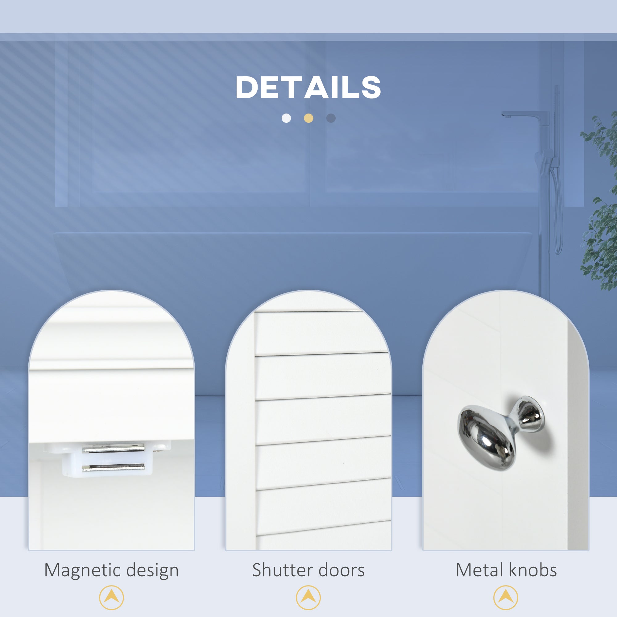 kleankin Bathroom Wall Cabinet, Medicine Cabinet, Over Toilet Storage Cabinet with Adjustable Shelf for Living Room and Entryway, White