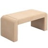HOMCOM 39" Upholstered End of Bed Bench, Boucle Entryway Bench, Modern U-Shaped Ottoman Bench for Bedroom, Living Room, Hallway, Light Brown