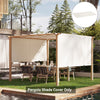 Outsunny 2 Pieces 16.4 x 7.8ft Retractable Pergola Canopy Replacement Cover, Universal Pergola Shade Replacement with Weight Rods, for 9.8' x 9.8' Pergola, Beige