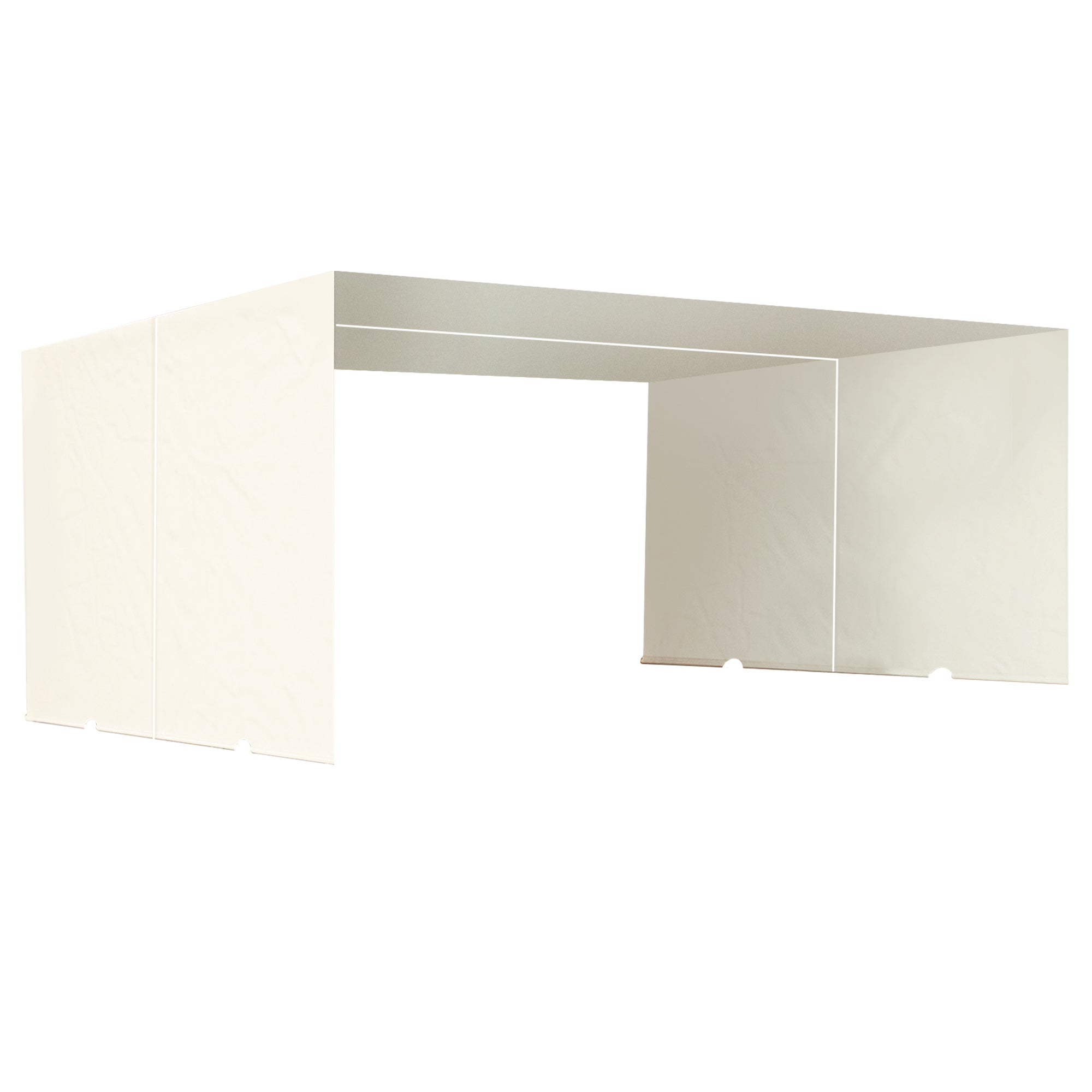 Outsunny 2 Pieces 16.4 x 7.8ft Retractable Pergola Canopy Replacement Cover, Universal Pergola Shade Replacement with Weight Rods, for 9.8' x 9.8' Pergola, Beige