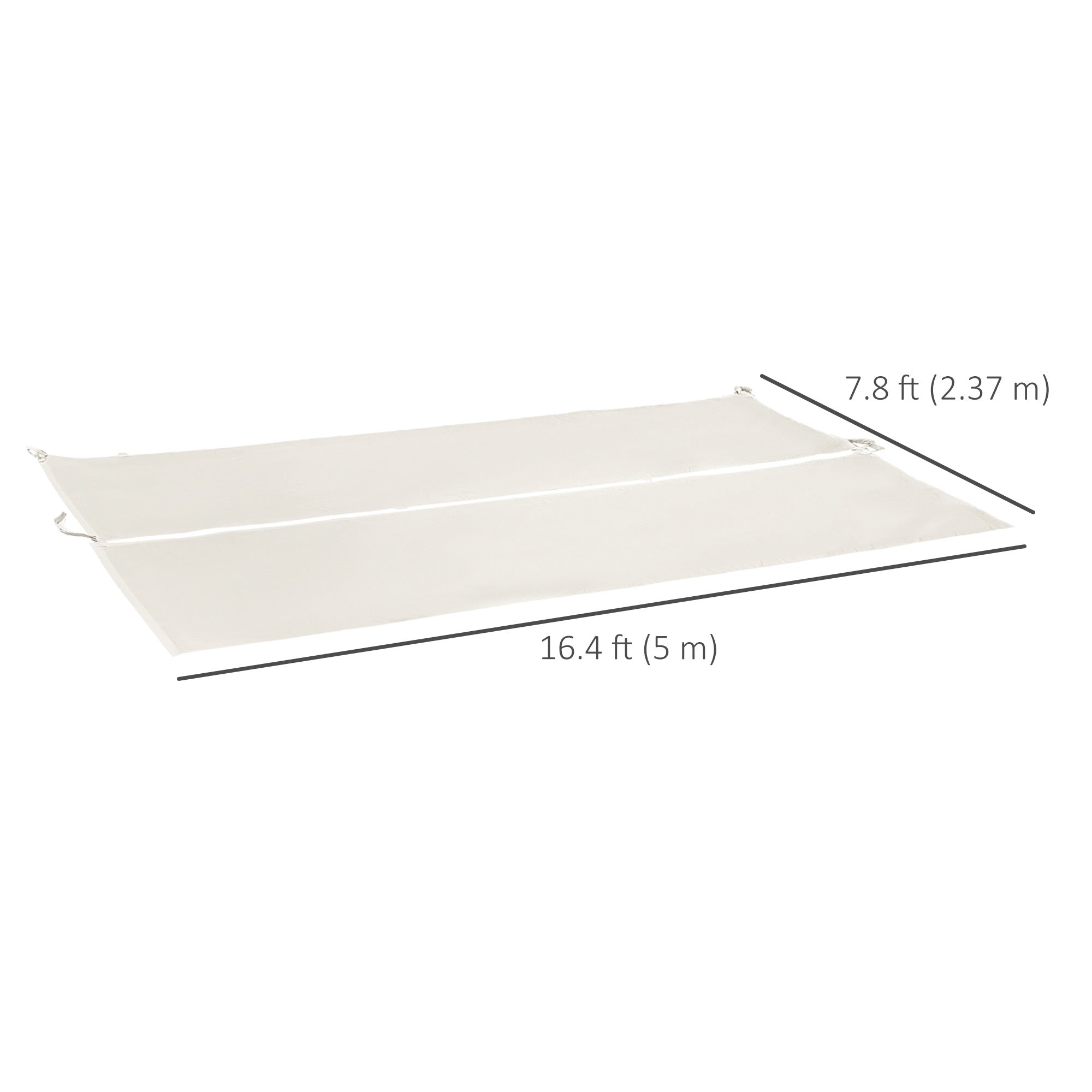 Outsunny 2 Pieces 16.4 x 7.8ft Retractable Pergola Canopy Replacement Cover, Universal Pergola Shade Replacement with Weight Rods, for 9.8' x 9.8' Pergola, Beige
