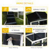 PawHut Solid Wood Rabbit Hutch Bunny Cage Pet Guinea Pig House Outdoor Small Animal Habitat w/ Ramp, Weather-Resistant Asphalt Openable Roof, Pull-out Tray, Dark Grey