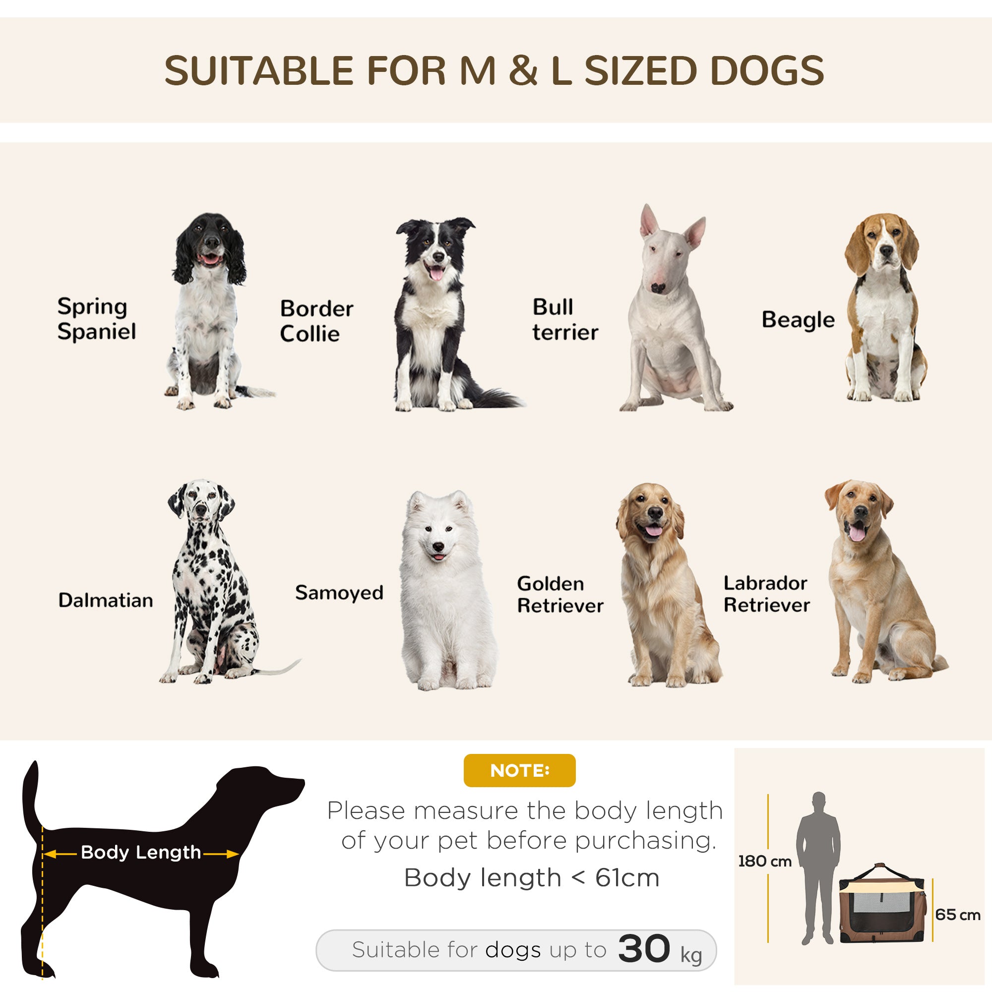 PawHut 91cm Foldable Pet Carrier for Large Dogs, Portable Cat Carrier Soft Side Pet Travel Crate with Removable Mat, Breathable Mesh - Brown