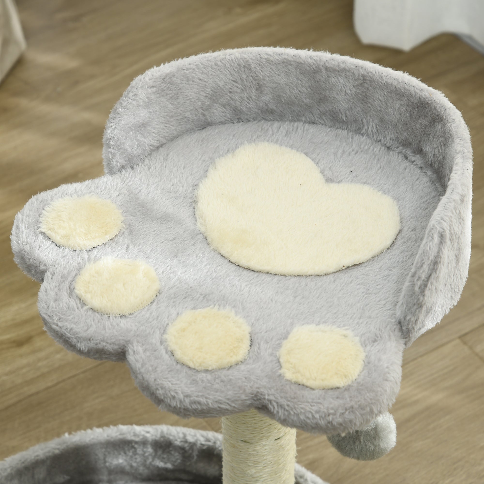 PawHut Cat Tree, 44cm Cat Tower, Cat Tree for Indoor Cats, with Sisal Cat Scratching Post, Platforms, Toy Ball - Light Grey