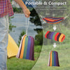 Outsunny 114" Outdoor Hammock, Extra Large Brazilian Style Hammock Cotton, Portable Hanging Camping Bed for Patio Backyard Lounging w/ Carrying Bag, Rainbow Stripe, Multi-colour
