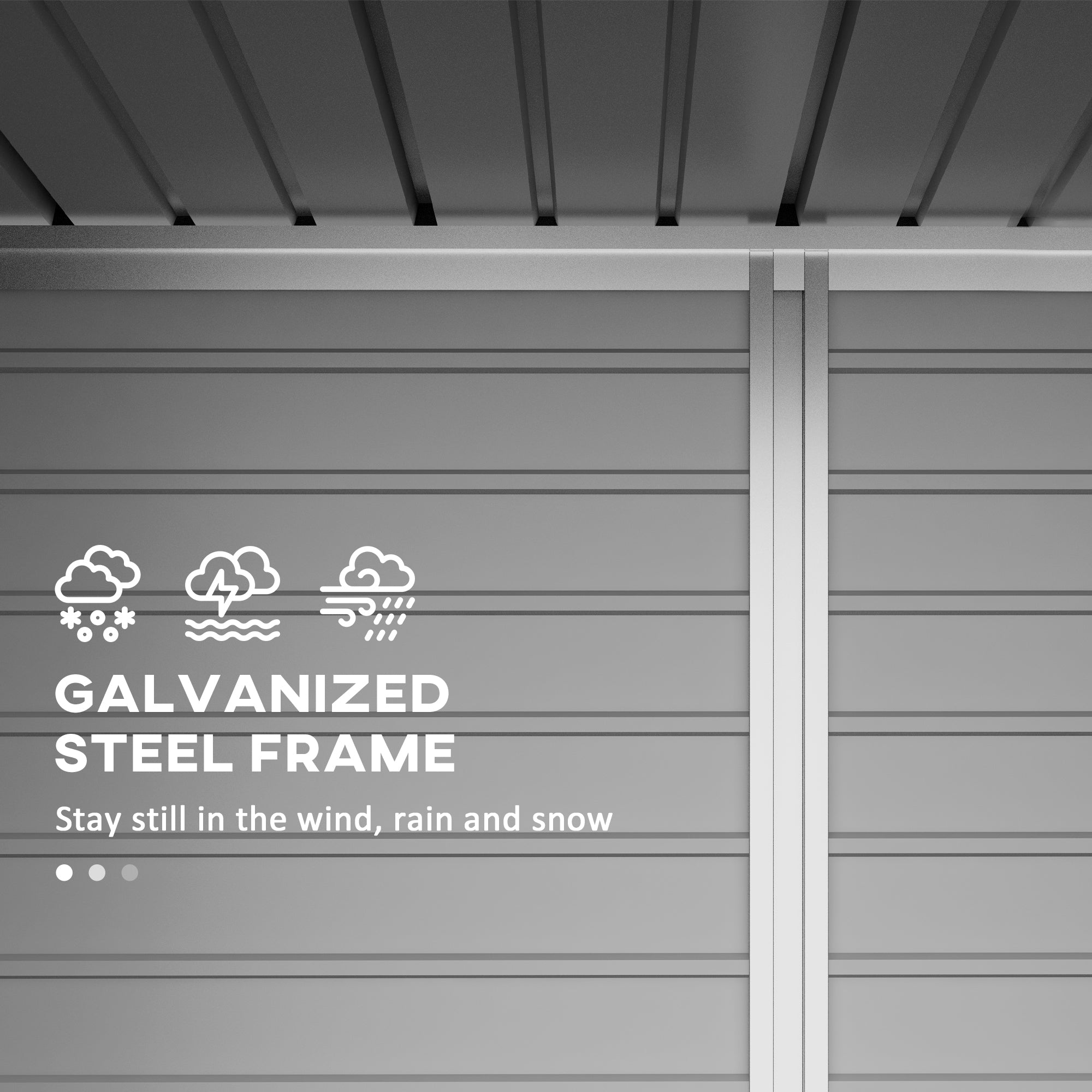 Outsunny 8 x 4FT Outdoor Storage Shed, Galvanized Metal Garden Shed, Waterproof Tool Shed with 2 Vents for Backyard, Lawn, Patio, Grey
