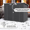 Outsunny 8 x 4FT Outdoor Storage Shed, Galvanized Metal Garden Shed, Waterproof Tool Shed with 2 Vents for Backyard, Lawn, Patio, Grey