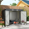 Outsunny 8 x 4FT Outdoor Storage Shed, Galvanized Metal Garden Shed, Waterproof Tool Shed with 2 Vents for Backyard, Lawn, Patio, Grey