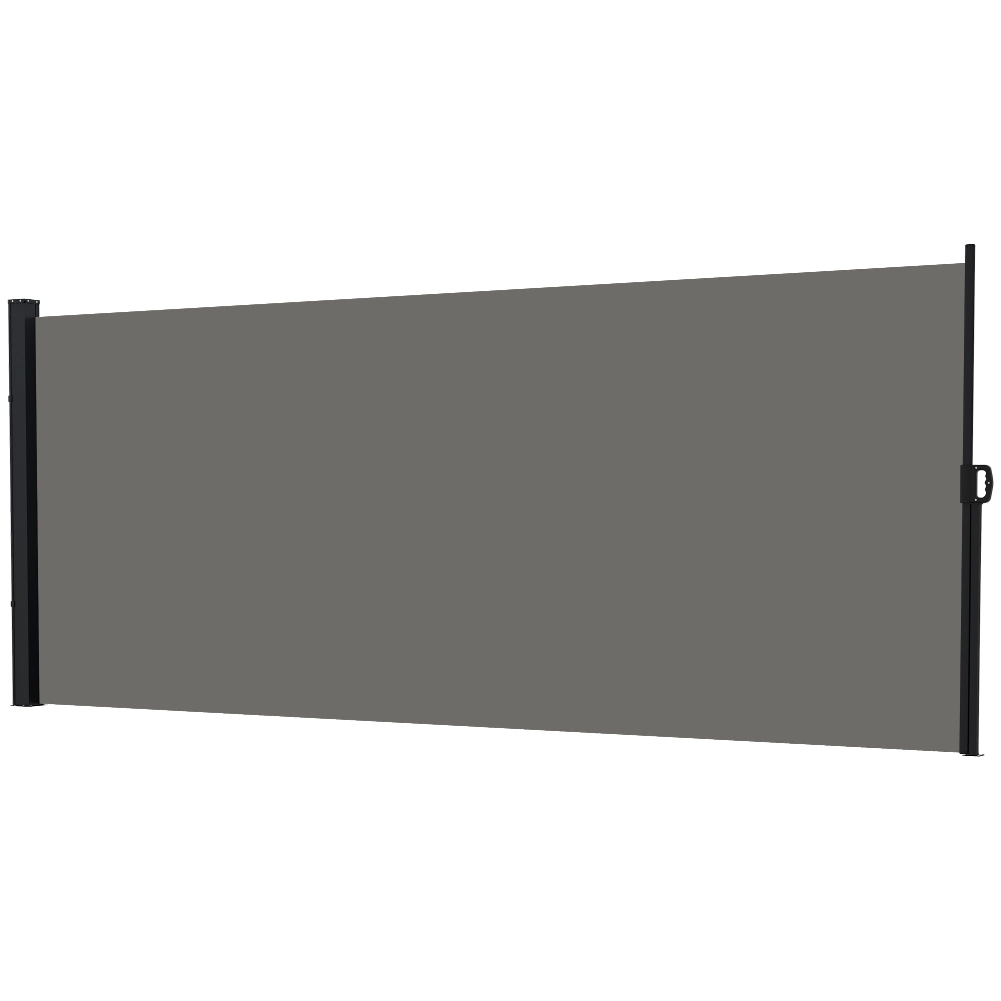 Outsunny 13' x 6' Retractable Side Awning, Garden Privacy Screen Divider, Full Cassette Windbreaker for Hot Tub, Balcony, Terrace, Pool, Dark Grey
