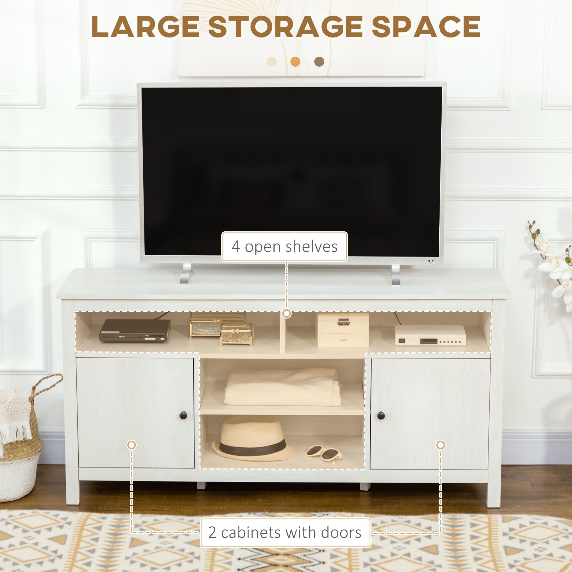 HOMCOM TV Cabinet Stand for TVs up to 65