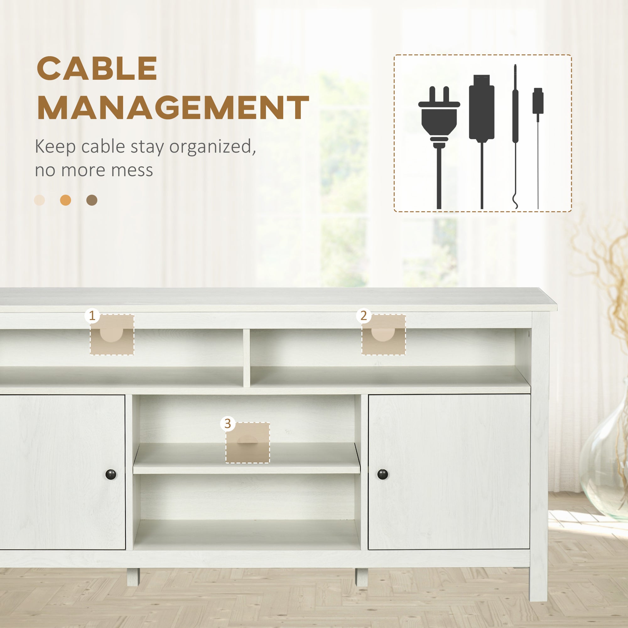 HOMCOM TV Cabinet Stand for TVs up to 65