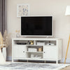 HOMCOM TV Cabinet Stand for TVs up to 65", Entertainment Center with Storage Shelves and Doors for Living Room, Bedroom, White