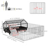PawHut Metal Small Animal Cage, Rabbit Cage for Guinea Pig, Chinchilla, Hedgehog, Bunny with Removable Wheels and Foldable Detachable Run Fence 47.2" L x 66.9" W x 24.4"H