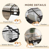 PawHut Metal Small Animal Cage, Rabbit Cage for Guinea Pig, Chinchilla, Hedgehog, Bunny with Removable Wheels and Foldable Detachable Run Fence 47.2" L x 66.9" W x 24.4"H
