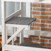 PawHut 74" Wooden Outdoor Cat House Weatherproof & Wheeled, Catio Outdoor Cat Enclosure with High Weight Capacity, Kitten Cage Condo, White