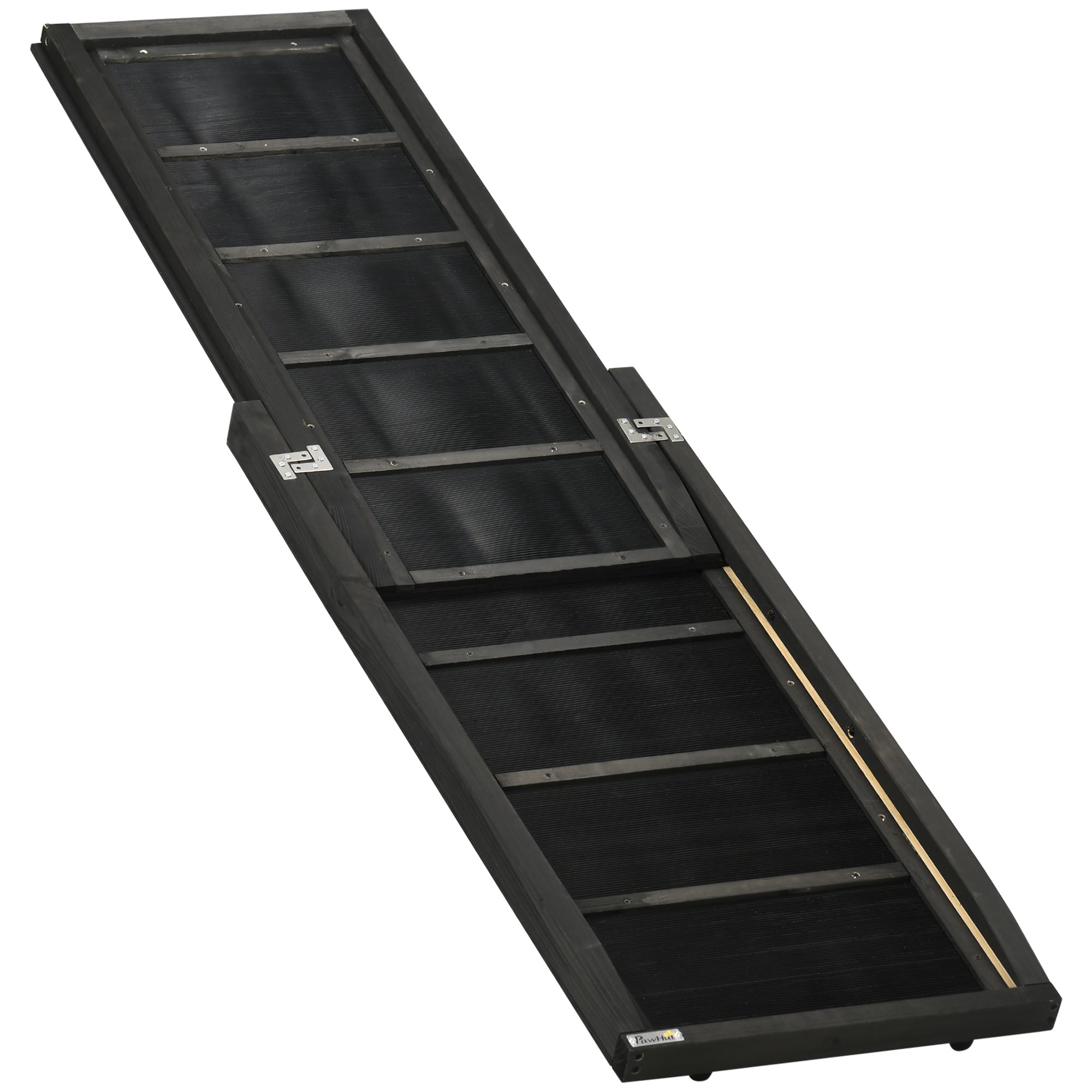 PawHut Folding Dog Ramp, 65 Inches Portable Pet Ramp with Carry Handle, Non-Slip Rubber Ramp for Cars Trucks and SUVs, Black