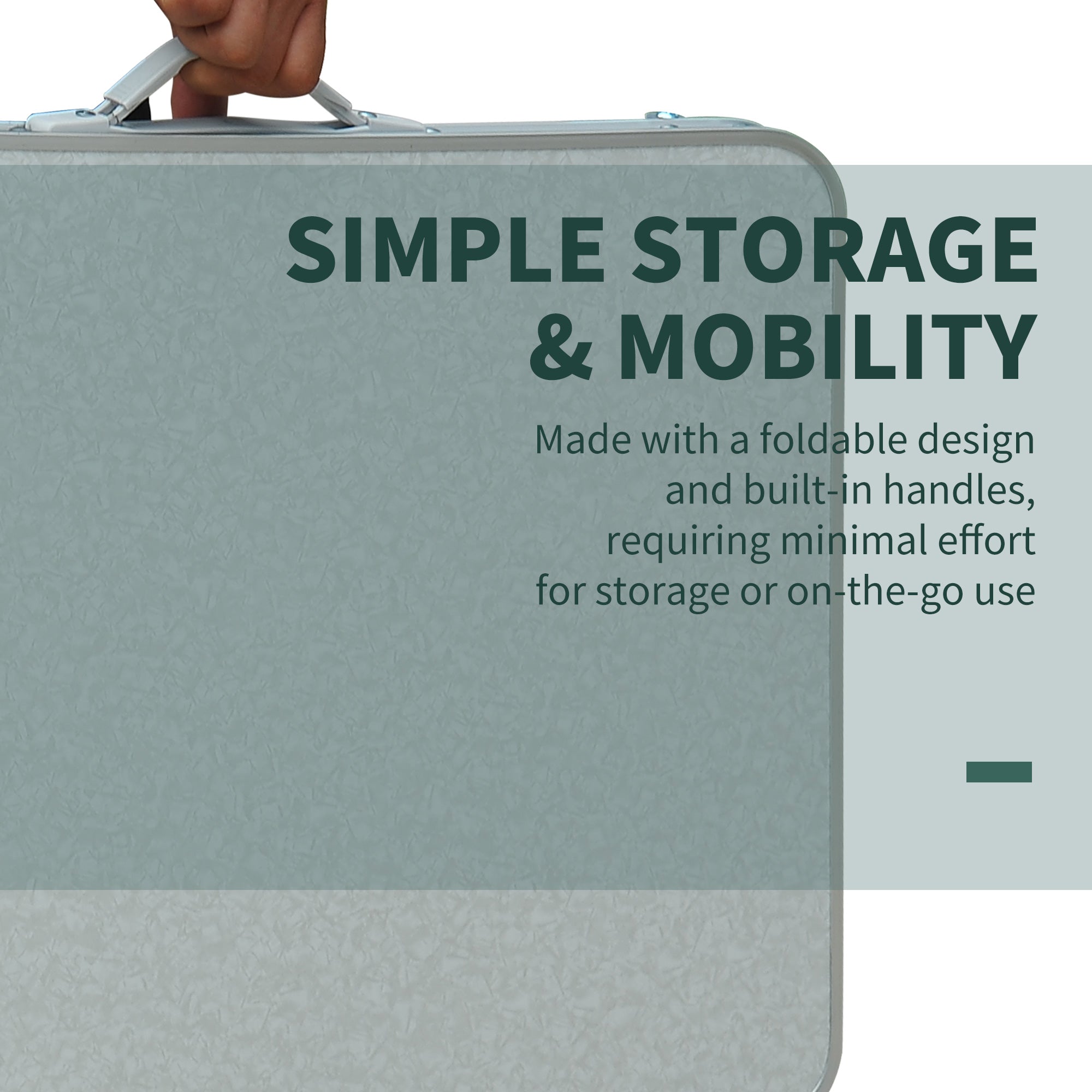 Outsunny Folding Adjustable Patio Picnic Table Portable Camping Dining Lunch Table Aluminum Frame Silver