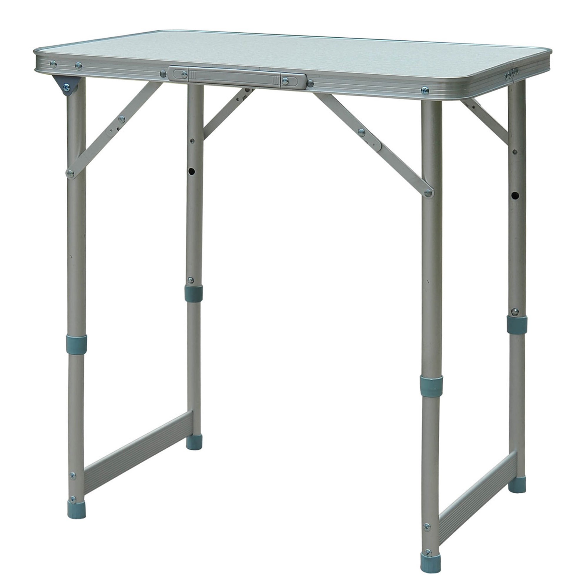 Outsunny Folding Adjustable Patio Picnic Table Portable Camping Dining Lunch Table Aluminum Frame Silver