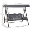 Outsunny 3 Seater Porch Swing Heavy Duty Outdoor Swing Chair Outdoor Lounge Hammock Cushioned Seat w/ Tilt Canopy, Dark Grey