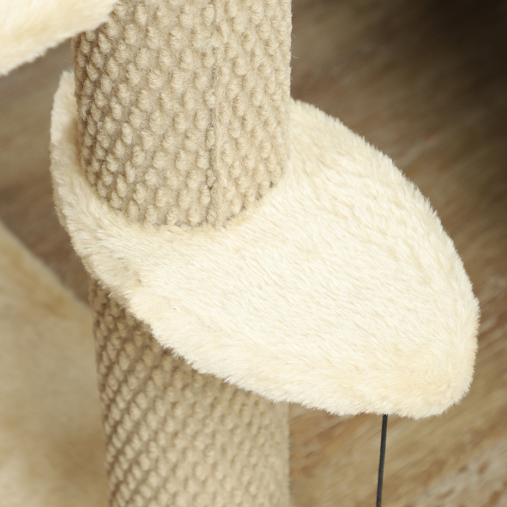 PawHut Cat Stairs, 2 in 1 Cat Tree Tower Pet Steps with Scratching Posts, Hanging Toy Ball, 4-Step Cat Climbing Tower for High Bed, Sofa, Indoor Use, Beige