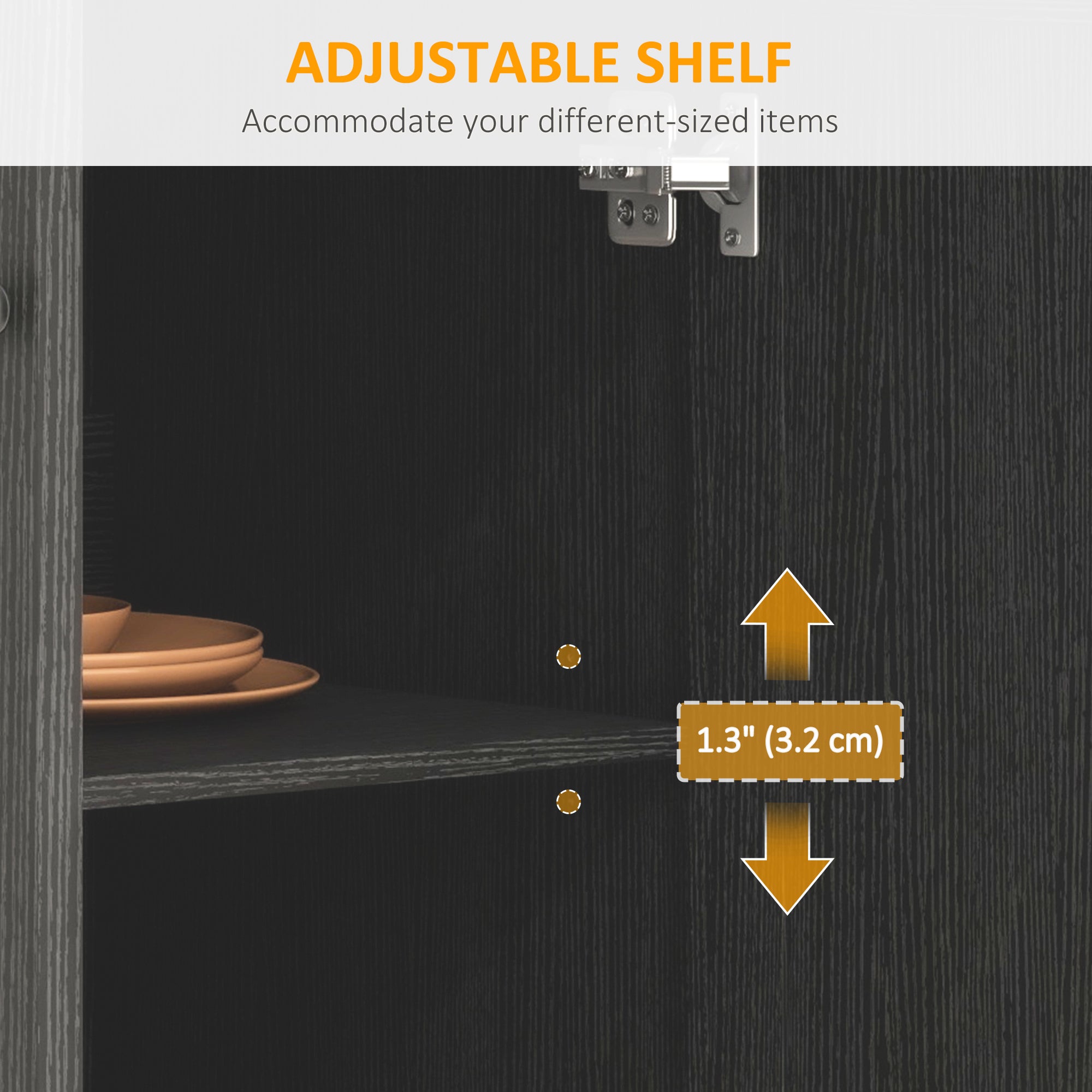 HOMCOM Kitchen Island with Storage, Rolling Kitchen Cart with Rubberwood Top, Drawer, Spice Rack, Towel Rack, Cabinet and Adjustable Shelf (Distressed Black)